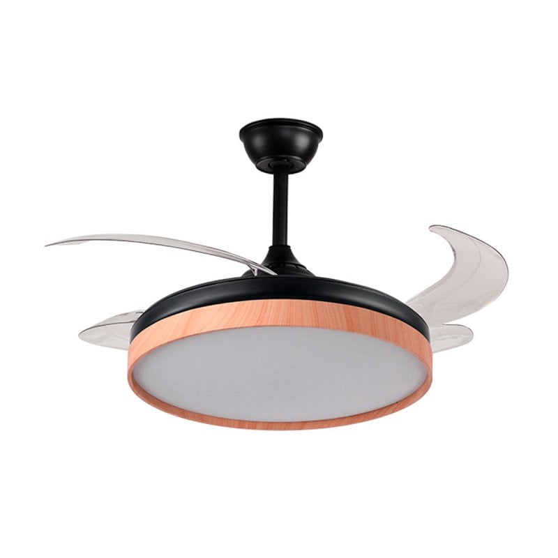 Ventilador de teto Bel Air Cosmos com luz e controle remoto 72W 108cm lâminas retráteis preto/faia