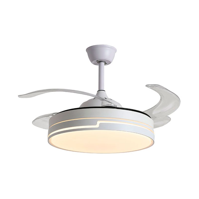 Ventilador de teto Bel Air Robin com luz e controle remoto 72W 108cm lâminas retráteis branco