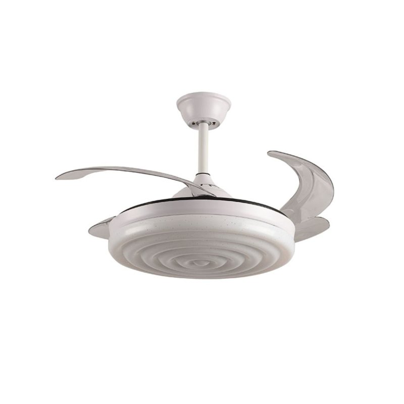 Ventilador de teto Bel Air Arcos com luz e controle remoto 72W 108cm 4 lâminas retráteis branco