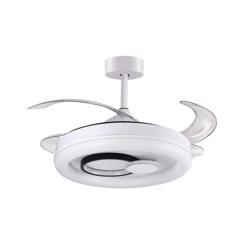 Ventilador de teto Bel Air Hersa com luz e controle remoto 116W 108cm 4 lâminas retráteis branco