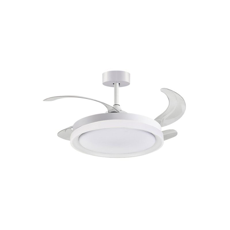 Bel Air Kigali Mini Ventilador de Teto com Luz e Controle 48W 91cm 4 Lâminas Retráteis Branco