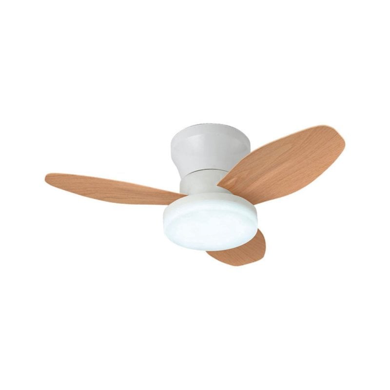 Ventilador de Teto Bel Air Tauros com Controle Remoto 48W 70cm Branco/Madeira