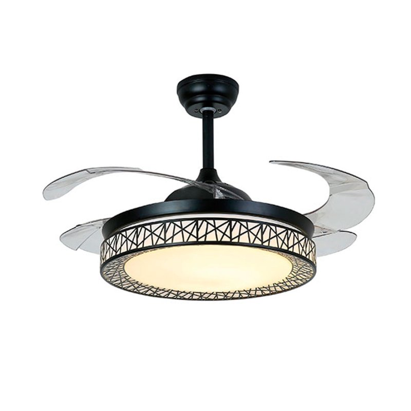 Ventilador de teto Bel Air Nido com controle remoto 72W 108cm lâminas retráteis preto