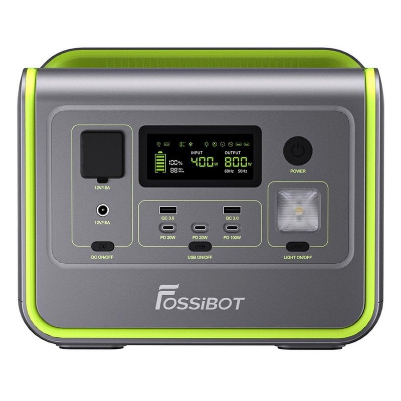 Central Elétrica Portátil Fossibot F800 512Wh 800W Verde