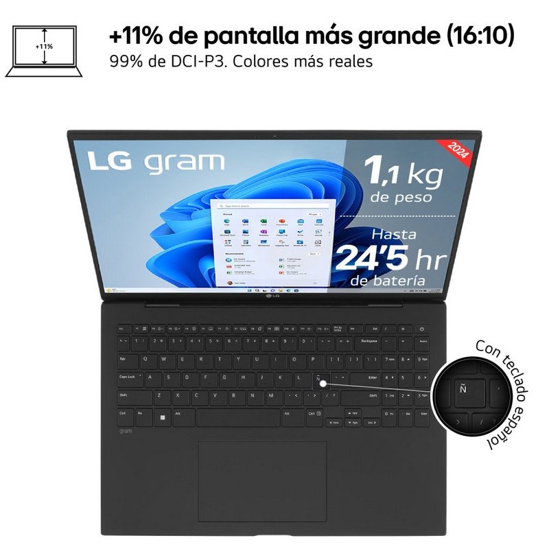 Portátil LG gram 16ZD90S-G.AX75B Intel Core Ultra 7 155H