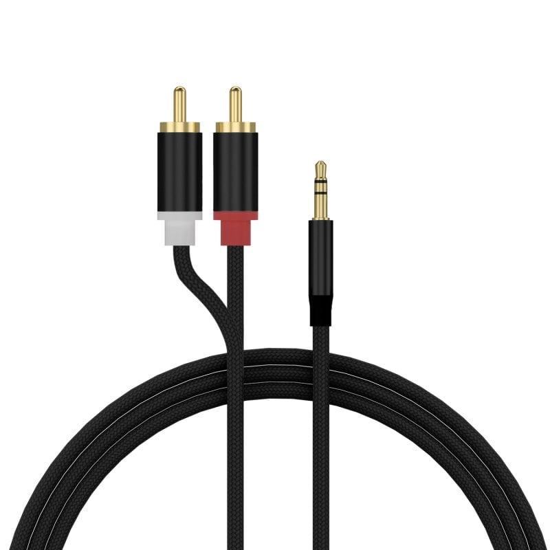 Image of Cavo adattatore PcCom Essential da 3,5 mm ausiliario a 2 RCA maschi 2,5 m nero