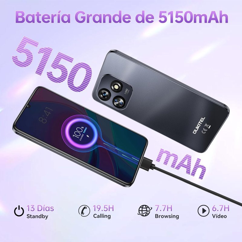 Oukitel C51 6/128 GB Nero Gratuito | PcComponentes.it