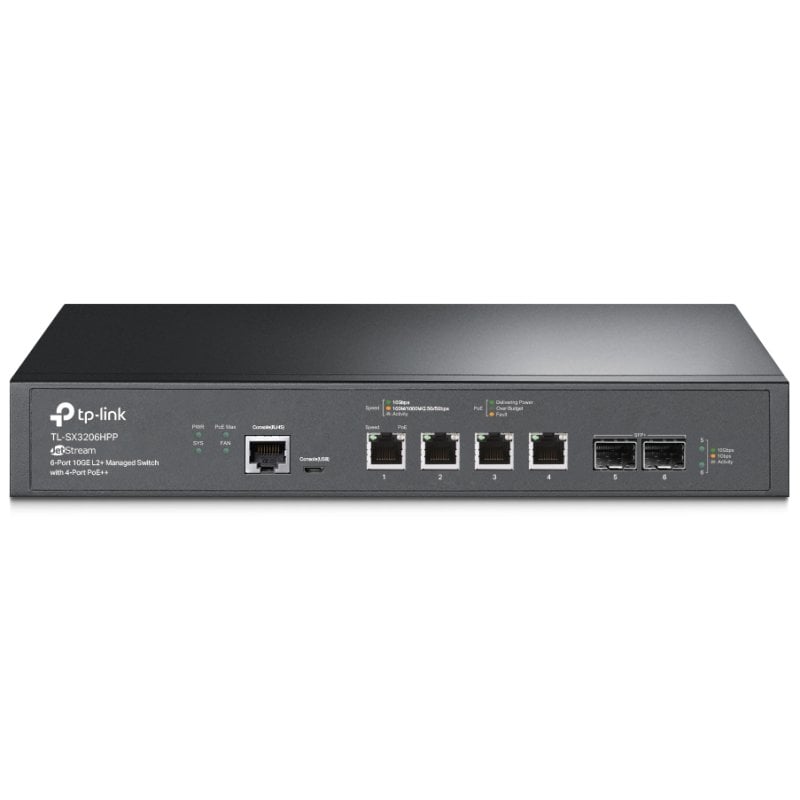 TP-Link Omada TL-SX3206HPP Switch Gestionado L2+ Gigabit 10G 4 Puertos +2 SFP+ PoE