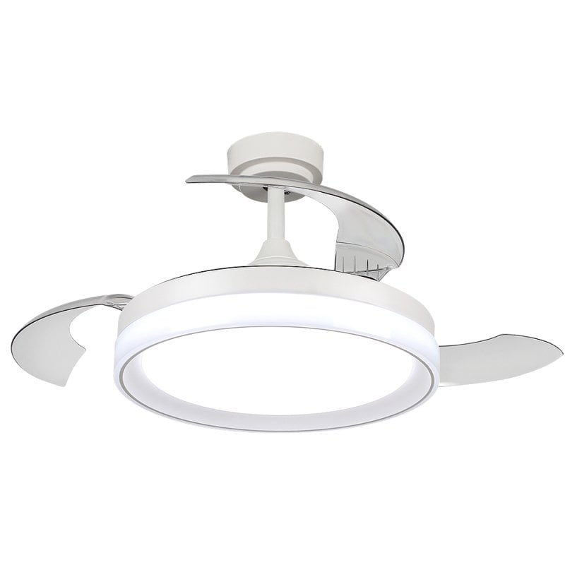 Ventilador de teto Iluminashop com luz LED e controle motor DC branco 36W