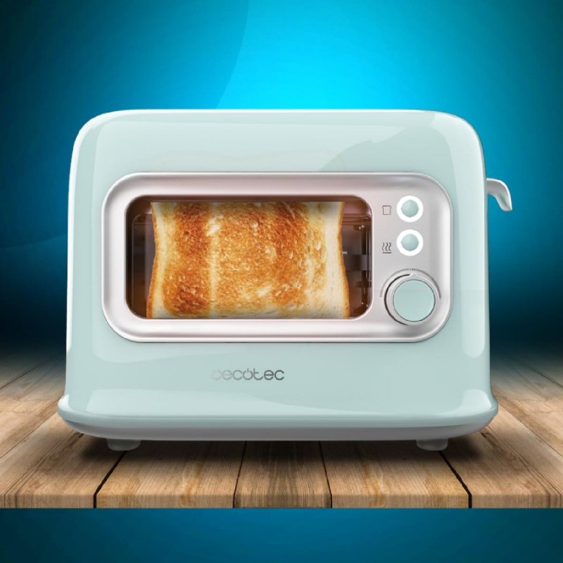 CREATE/TOAST STUDIO/Broodrooster Kobaltblauw / 6 vermogensniveaus, kruimellade, thermostaat, ontdooien, opwarmen, 2 brede snedesleuven, 750W