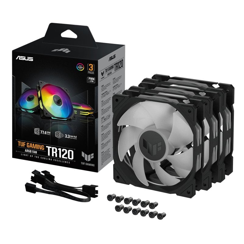 Image of ASUS TUF GAMING TR120 ARGB 3IN1 nero Case per computer Raffrossodatore d'aria 12 cm Nero