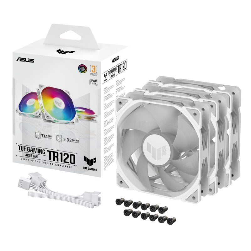 Image of ASUS TUF GAMING TR120 ARGB 3IN1 bianco Case per computer Raffrossodatore d'aria 12 cm Bianco