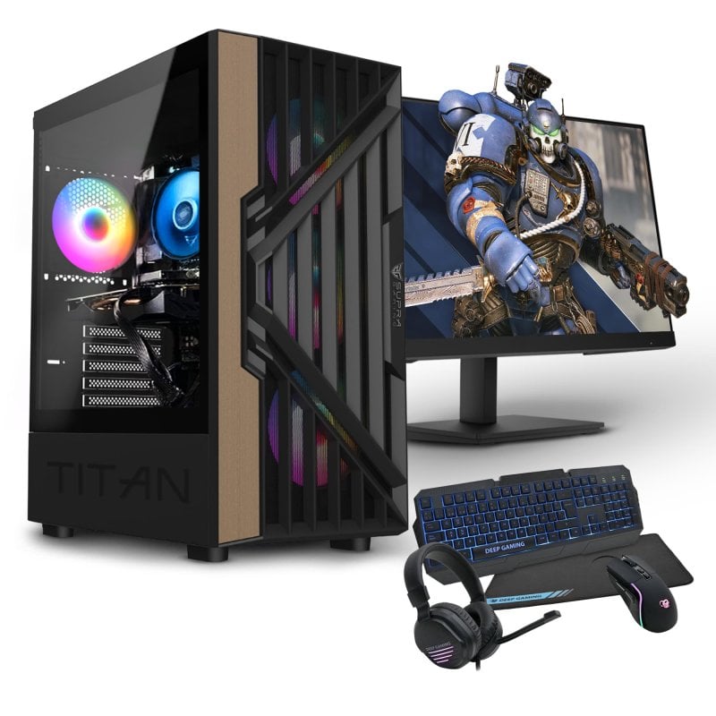 Image of PC da gioco AMD Ryzen 5 8600G/16 GB/512 GB SSD + monitor Full HD da 24" + combo da gioco cod079