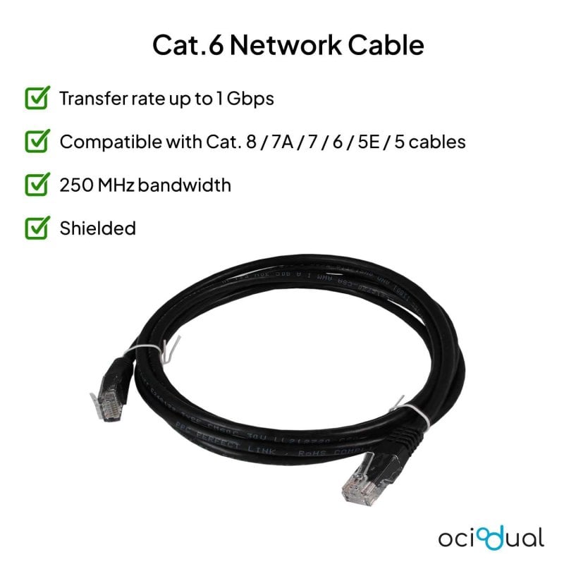 Câble Ethernet RJ45 Cat 5e 10 Mètres, Dexlan, 1 Gbps, CCA, U/UTP, Neuf