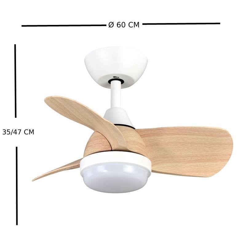 Ventilateur de Plafond avec Lumière IluminaShop 107cm 6 Vitesses Télécommande Fonction Hiver