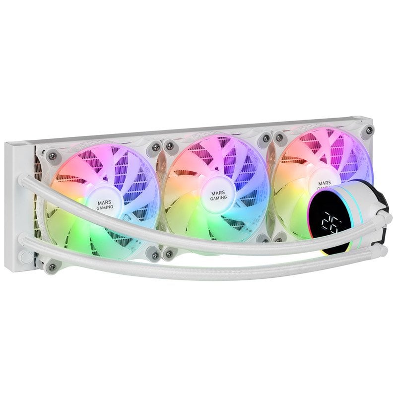 Image of Mars Gaming ML-LCD360 Raffrossodamento a liquido AIO TDP 600W 3x Ventole FDB ARGB Schermo LCD Bianco