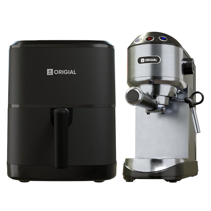 Origial Pack FRYFIT 3.5L Fritadeira a Ar 3.5L 1200W + BARISTAEXPERT 19 Máquina de Café Expresso 19 Bares