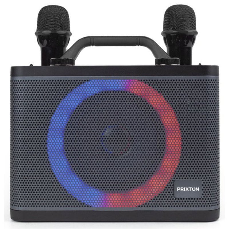 Image of Prixton Partygo Karaoke RGB portatile con 2 microfoni Bluetooth Luce LED