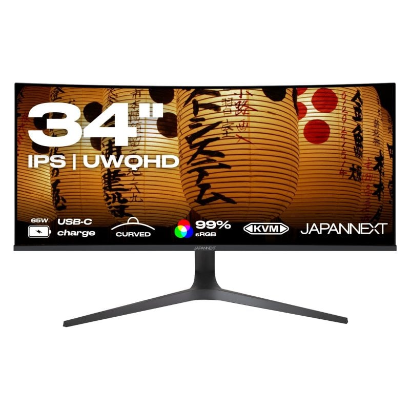 JAPANNEXT JN-IPSC34UWQHDR-C65W-H 34" LED IPS UltraWide UWQHD FreeSync Curvo USB-C