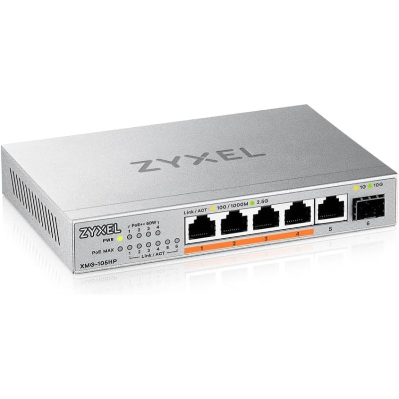 Zyxel XMG-105HP Switch No Administrado 2.5G 5 Puertos + 1 SFP+