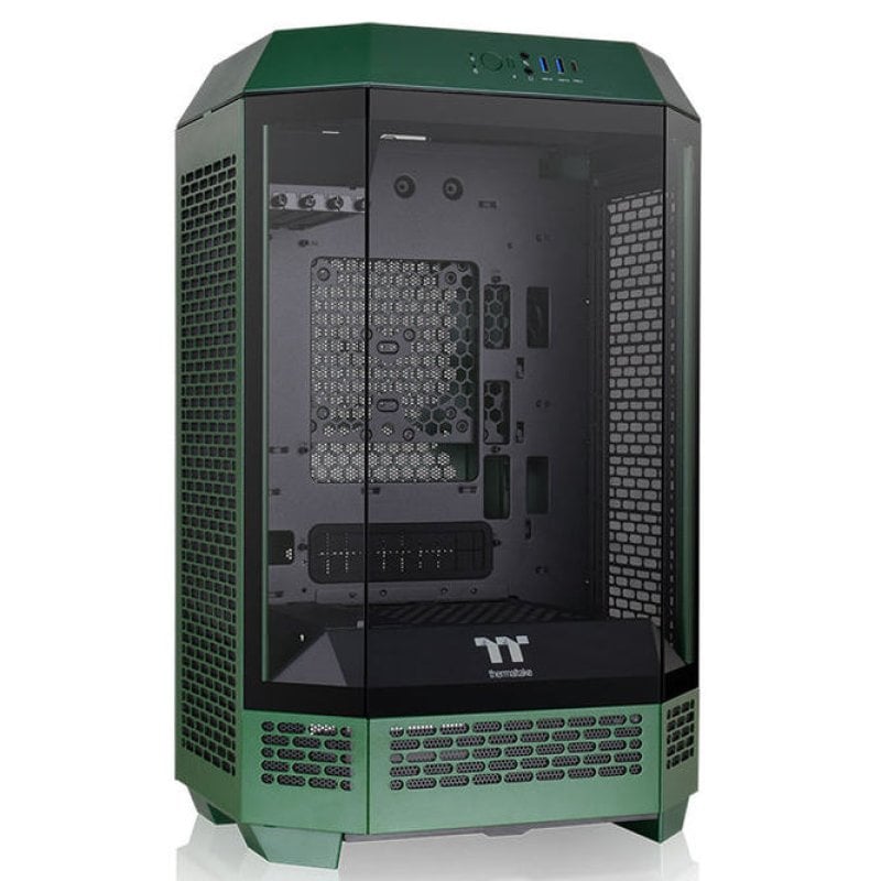 Image of Thermaltake The Tower T300 Racing Verde Atx 2xUSB 3.0 Box senza alimentatore verde