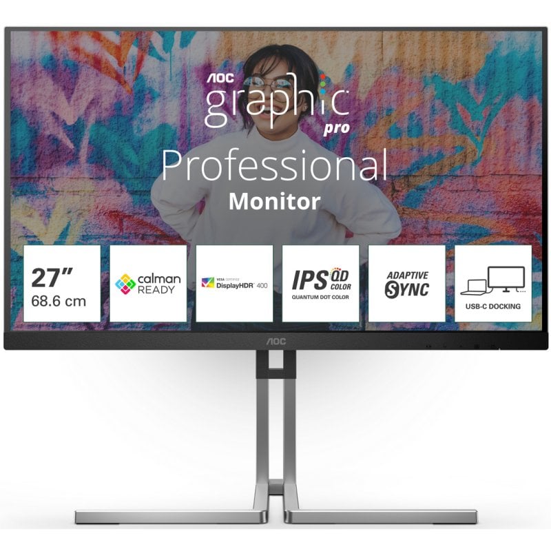 Image of AOC Graphic Pro Q27U3CV 27" QLED IPS QHD 75Hz Delta E