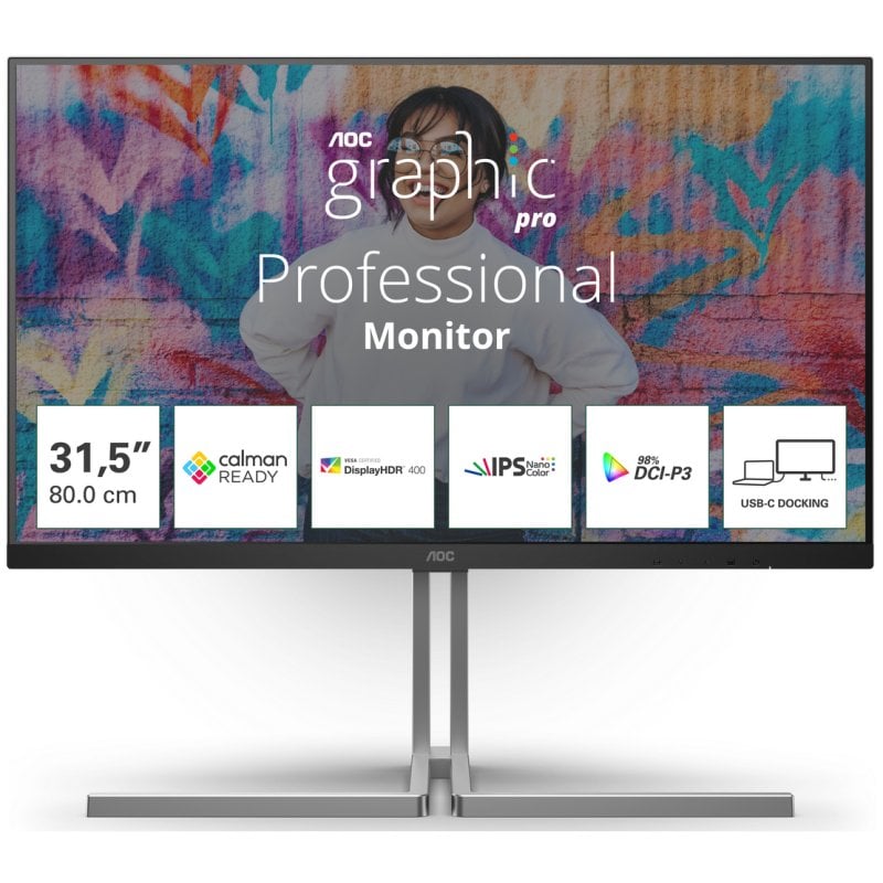 Image of AOC Graphic Pro U32U3CV 31,5" LED Nano IPS UltraHD 4K Delta E