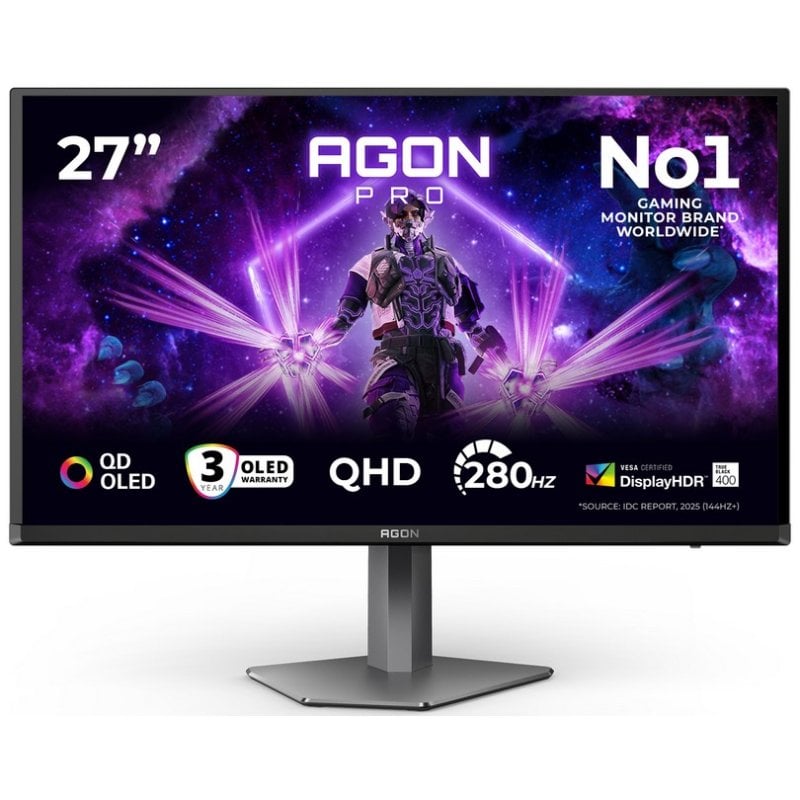 Monitor AOC AGON AG276QZD2 26,7" QHD 240Hz QD-OLED HDR400 Adaptive Sync 0,03ms Ergonomisch
