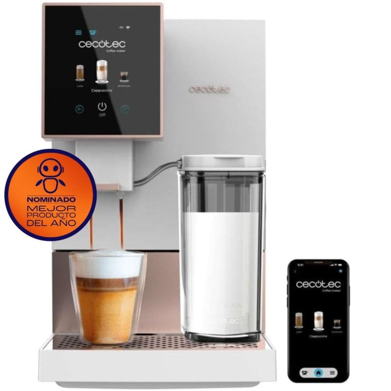 Image of Cecotec Cremmaet Compactccino Connected bianco Rose Caffettiera superautomatica compatta 19 bar WiFi cod079