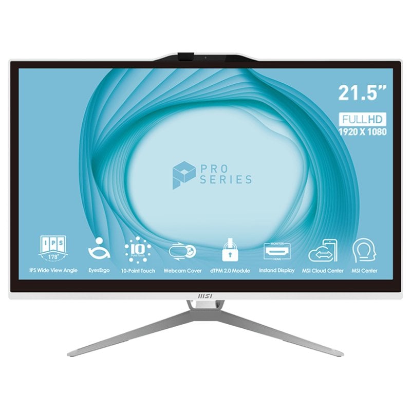 Image of MSI PRO AP222T 13M Intel® Pentium® G7400 54,6 cm (21.5") 1920 x 1080 Pixel PC All-in-one 4 GB DDR4-SDRAM 128 GB SSD Windows 11 Pro Wi-Fi 5 (802.11ac) Bianco cod079