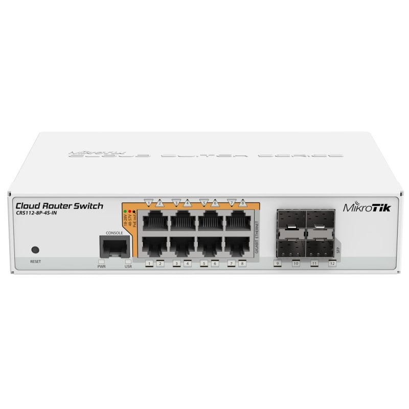 Mikrotik CRS112-8P-4S-IN Switch Gigabit 8 Puertos + 4 SFP PoE