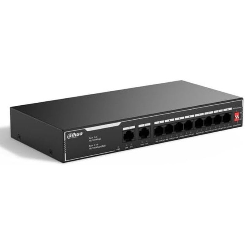 Image of Cambialo Switch desktop non gestito Dahua Dhsf1010lp 10 porte con 8 porte Poe