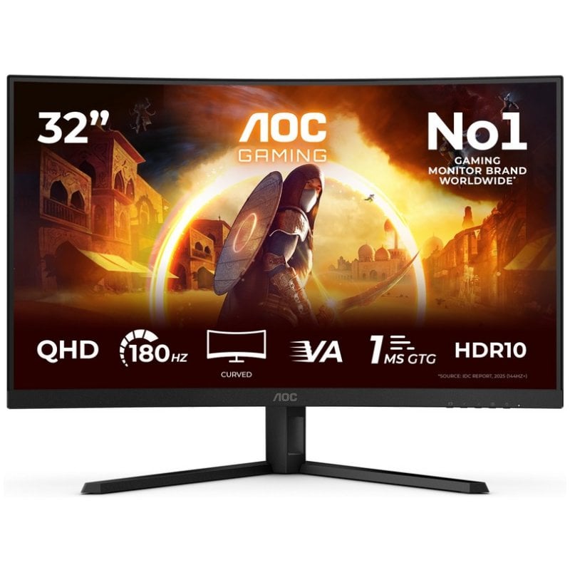 AOC G4 CQ32G4VE Monitor PC 81,3 cm (32") 2560 x 1440 Pixel Quad HD LCD Nero, Grigio