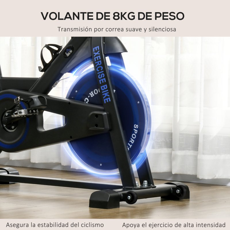Homcom A90-146V01BU Bicicleta Estática con Resistencia Regulable