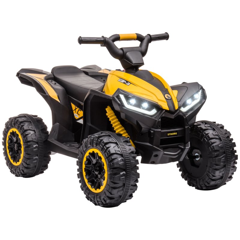 Image of Quad Elettrico Homcom con 2 Motori, Fari, Clacson per Bambini 3-5 Anni Giallo