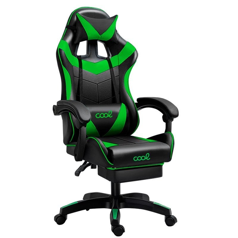 Image of Sedia da gaming Cool Rest Premium con poggiapiedi Nero/Verde