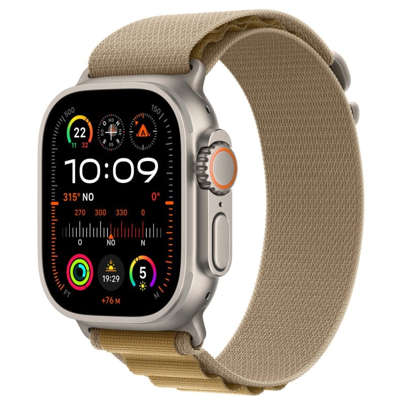 Apple Watch Ultra 2 GPS + Cellular 49mm Caja Natural Titanio con Correa Alpine Loop S Canela