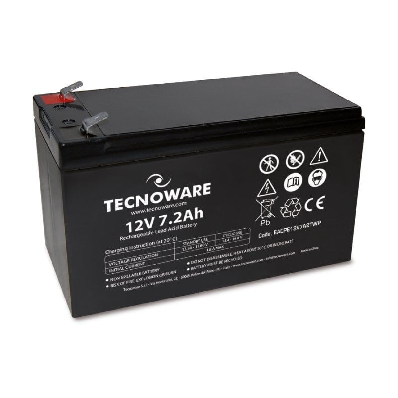 Tecnoware Bateria de Chumbo-Ácido 12V 7Ah para UPS, Videovigilância e Alarme Conexão Faston 6.3mm
