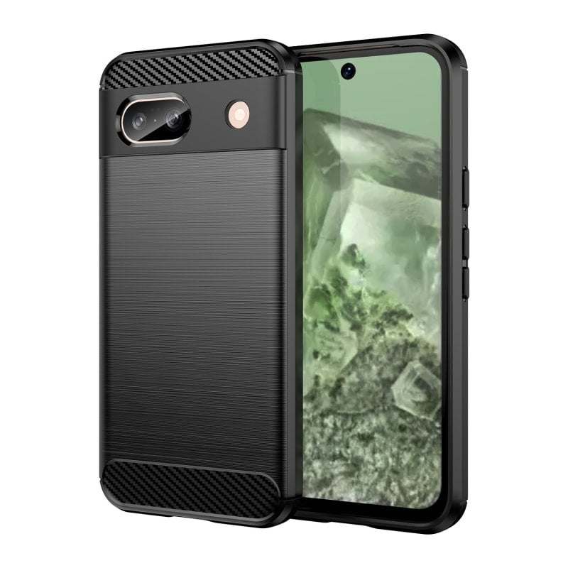 Image of Custodia Max Power Digital Carbon Fiber per Google Pixel 8a Custodia antiurto in silicone nero