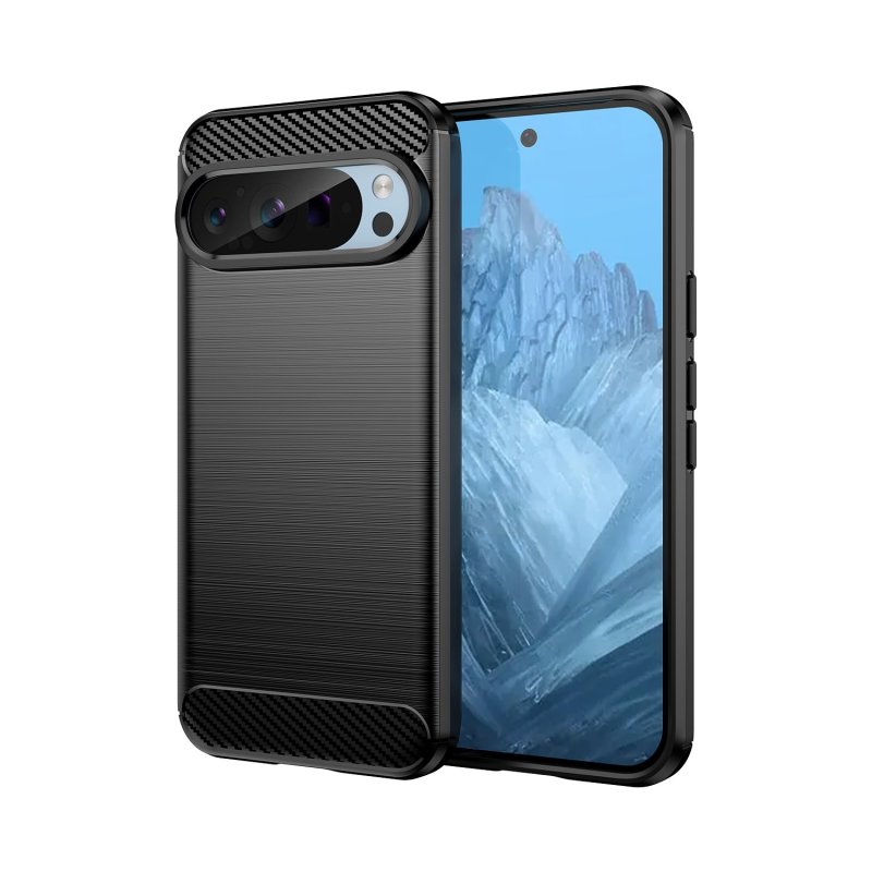 Image of Custodia Max Power Digital Carbon Fiber per Google Pixel 9 Custodia antiurto in silicone nero