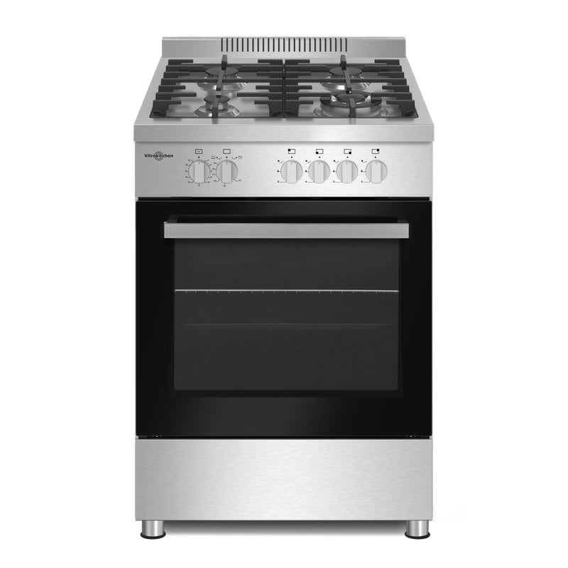 Image of Vitrokitchen Pf6060ib Fornello A Gas Butano 4fgos. In Acciaio Inox 60x60cm