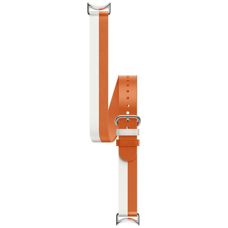 Image of Cinturino in pelle bicolore bianco/arancione Xiaomi per Xiaomi Smart Band 9