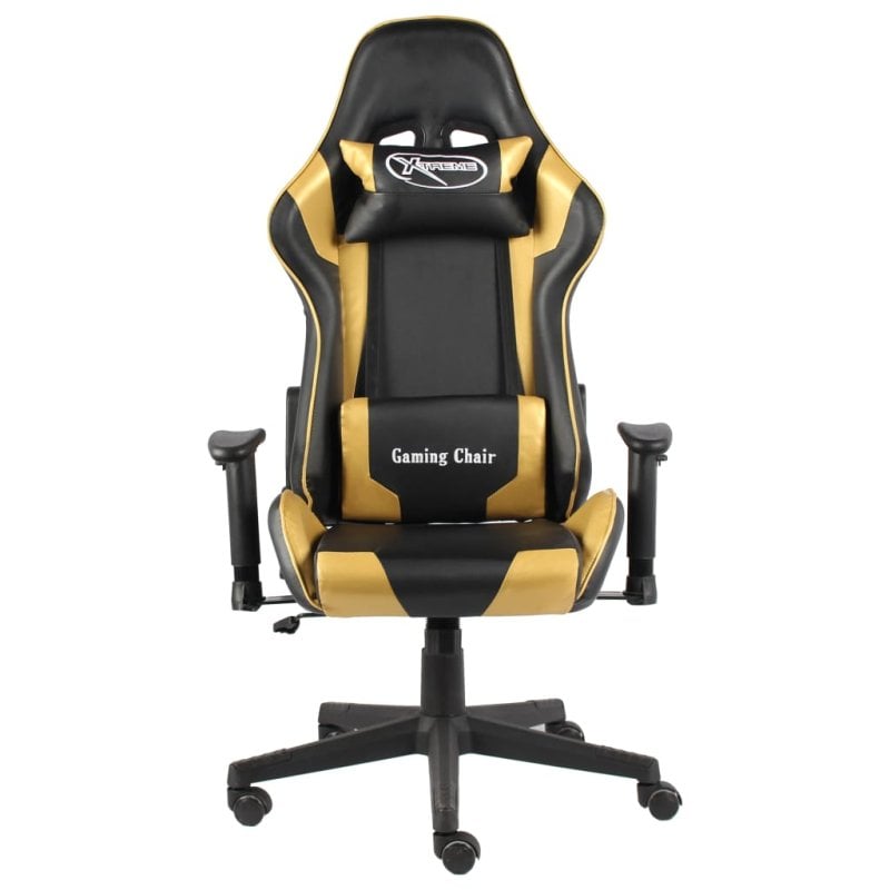 VidaXL Kenssi Cadeira Gaming Reclinável Dourada