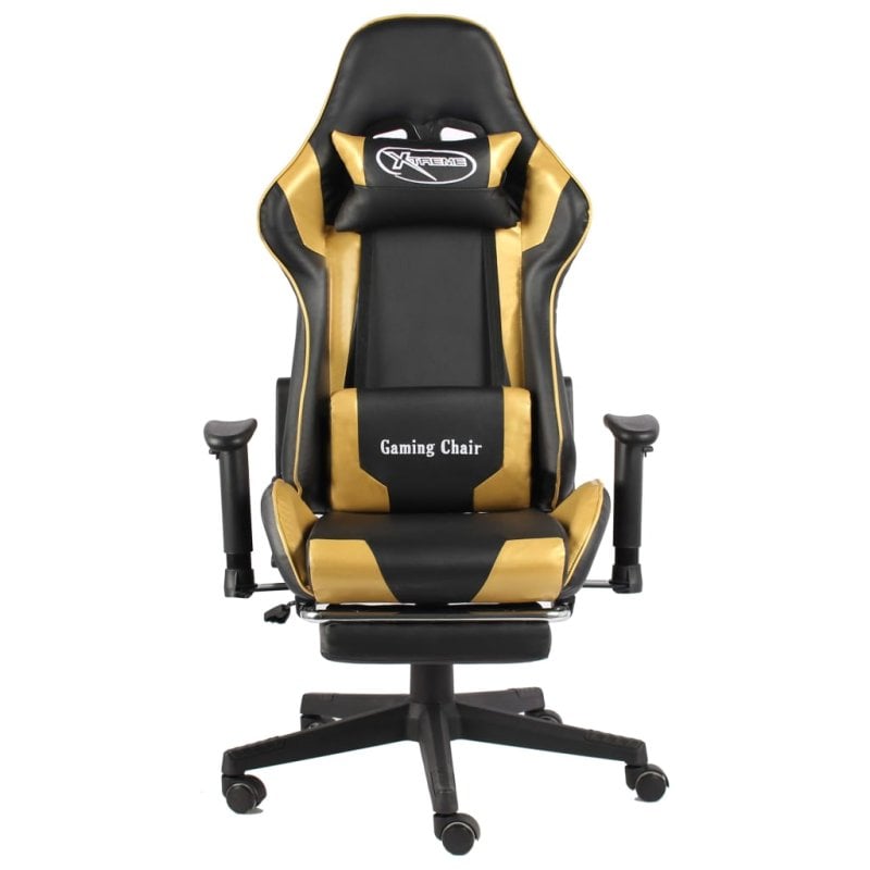 Image of Sedia da gaming VidaXL Elite con poggiapiedi Oro