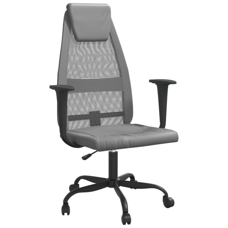 VidaXL Remo Cadeira de Escritório com Altura Ajustável e Apoios para Braços Cinzenta