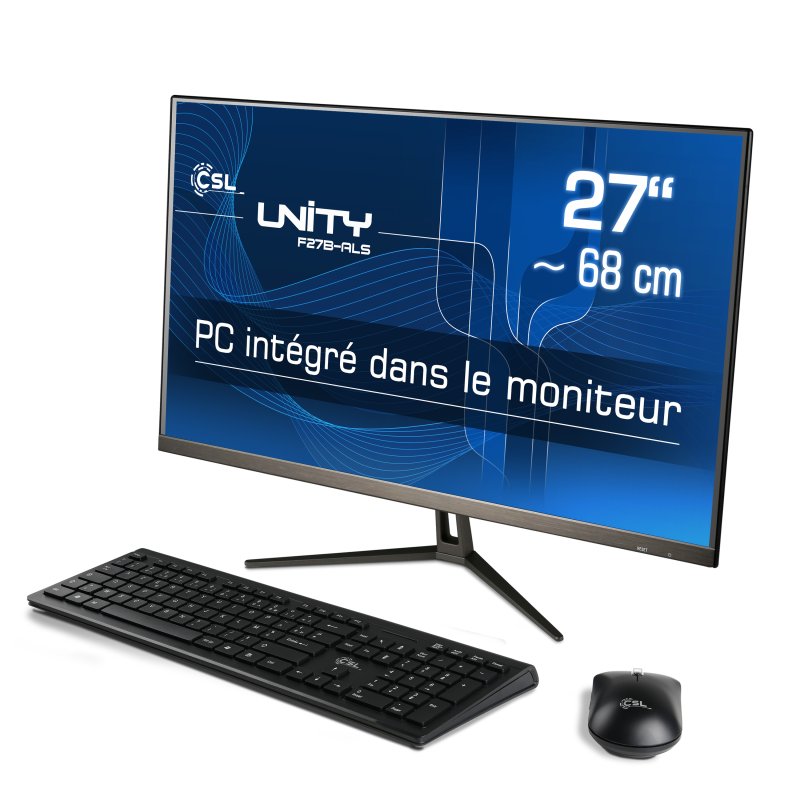 PC Tout-en-un CSL Unity F27B-ALS Intel N200 32Go 2To SSD UHD 27" Windows 11 Pro FR