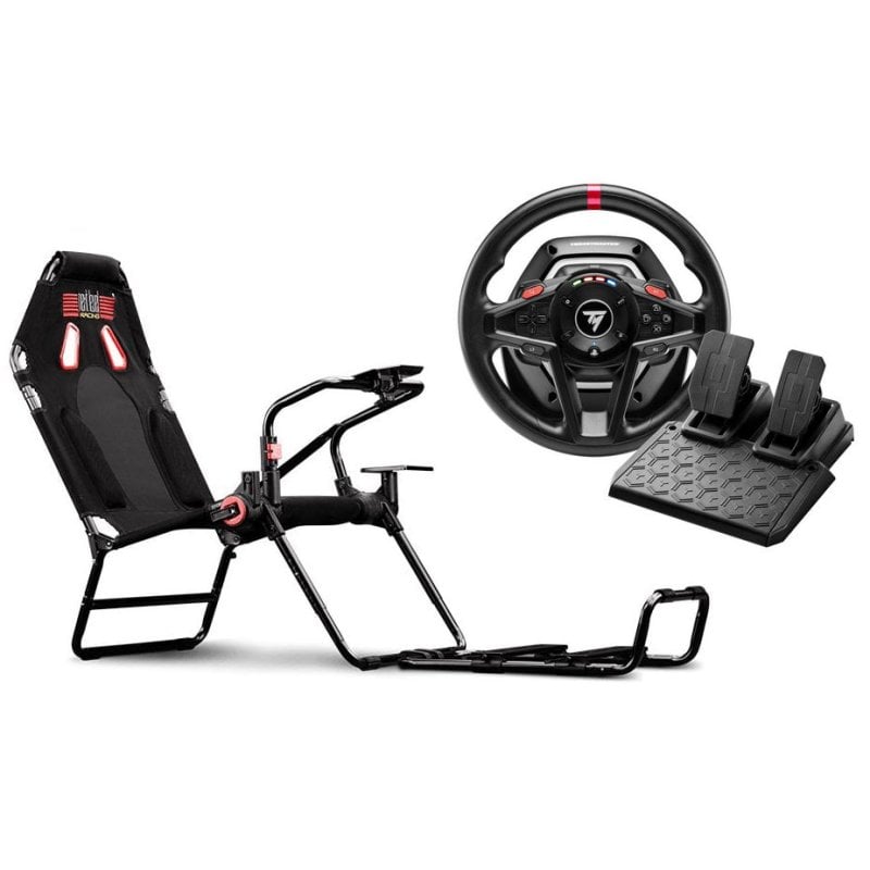 Next Level Racing GT Lite + Thrustmaster T128 Volante de Carreras con Pedales Magnéticos PS5/PS4/PC