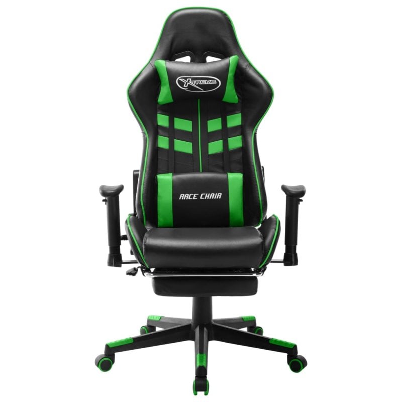 Image of Sedia da gaming VidaXL Soul con altezza regolabile e poggiapiedi Nero/Verde