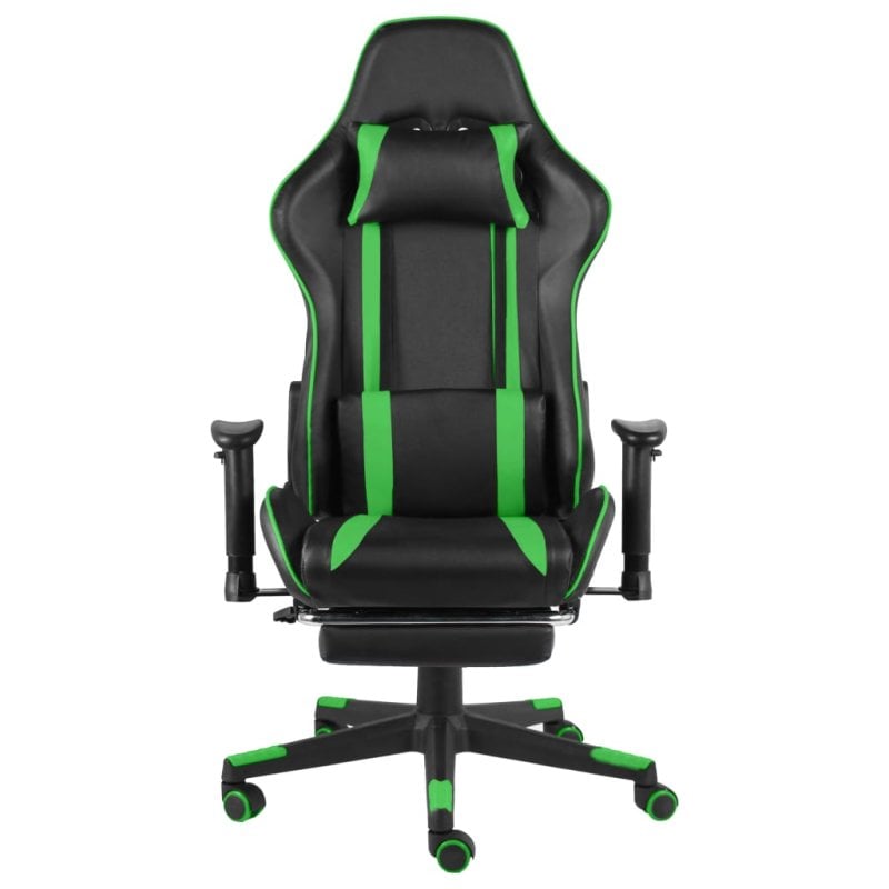 Image of Sedia da gaming VidaXL Power con poggiapiedi inclinabile Verde