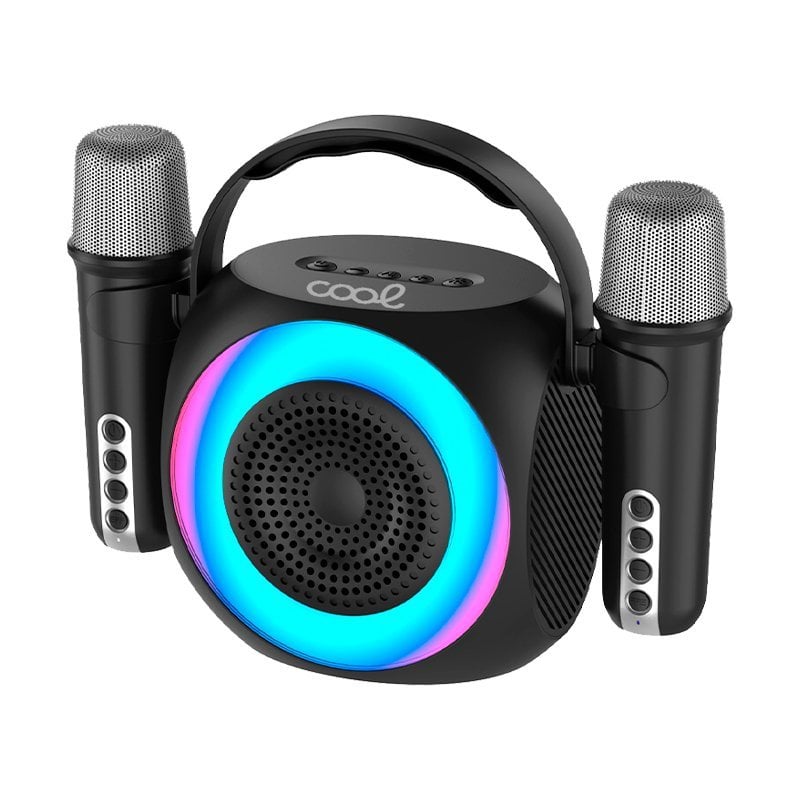 Image of Cool Mini Karaoke Party Altoparlante portatile Bluetooth 6W + 2 microfoni Nero